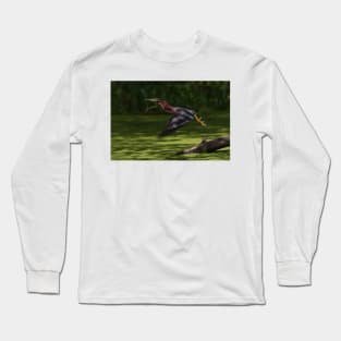 Green Heron Liftoff Long Sleeve T-Shirt